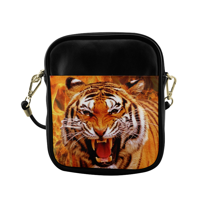Tiger and Flame Sling Bag (Model 1627)