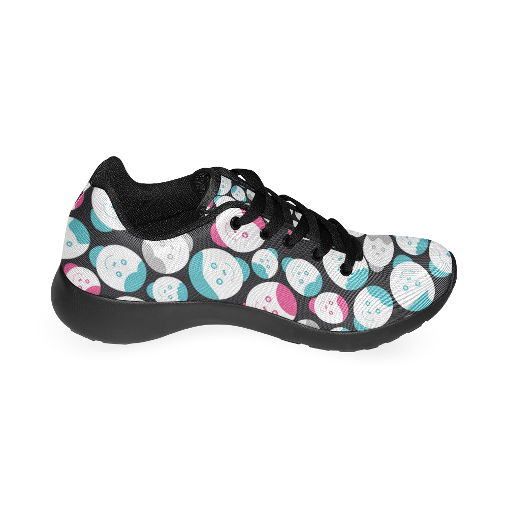 cartoon smiley faces Kid's Running Shoes (Model 020)