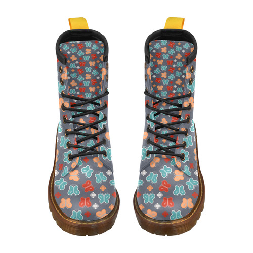 butterfly pattern High Grade PU Leather Martin Boots For Women Model 402H
