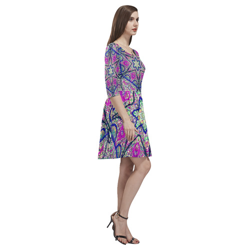 Thleudron Cipriana Tethys Half-Sleeve Skater Dress(Model D20)