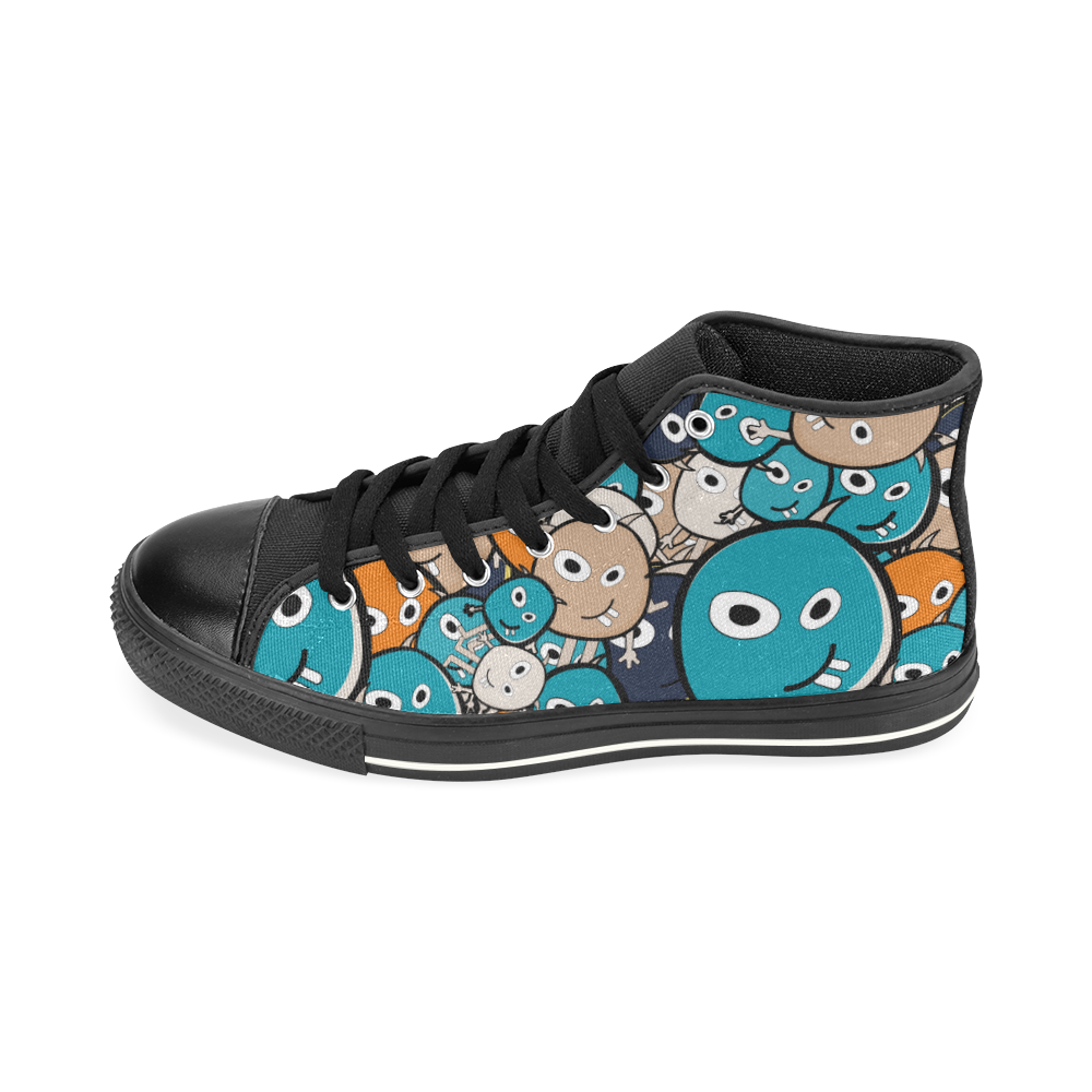 cartoon monsters High Top Canvas Shoes for Kid (Model 017)
