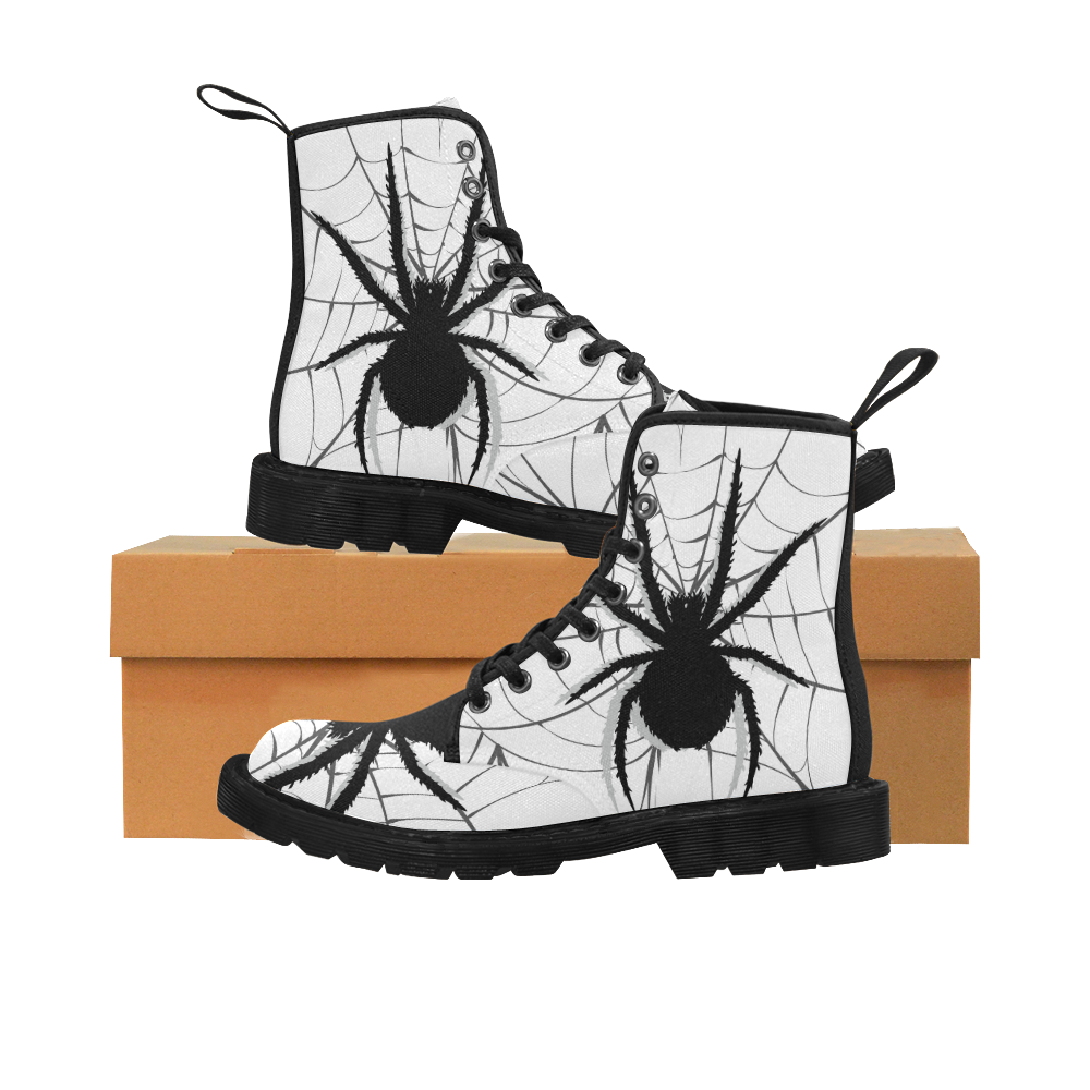 SpiderWeb Martin Boots for Women (Black) (Model 1203H)