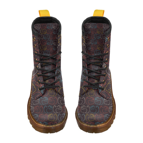 elephant pattern High Grade PU Leather Martin Boots For Men Model 402H