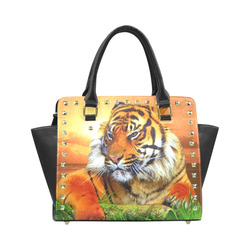 Sumatran Tiger Rivet Shoulder Handbag (Model 1645)