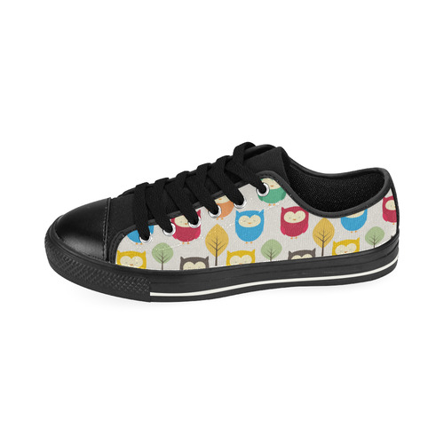 fabric cute owl Low Top Canvas Shoes for Kid (Model 018)