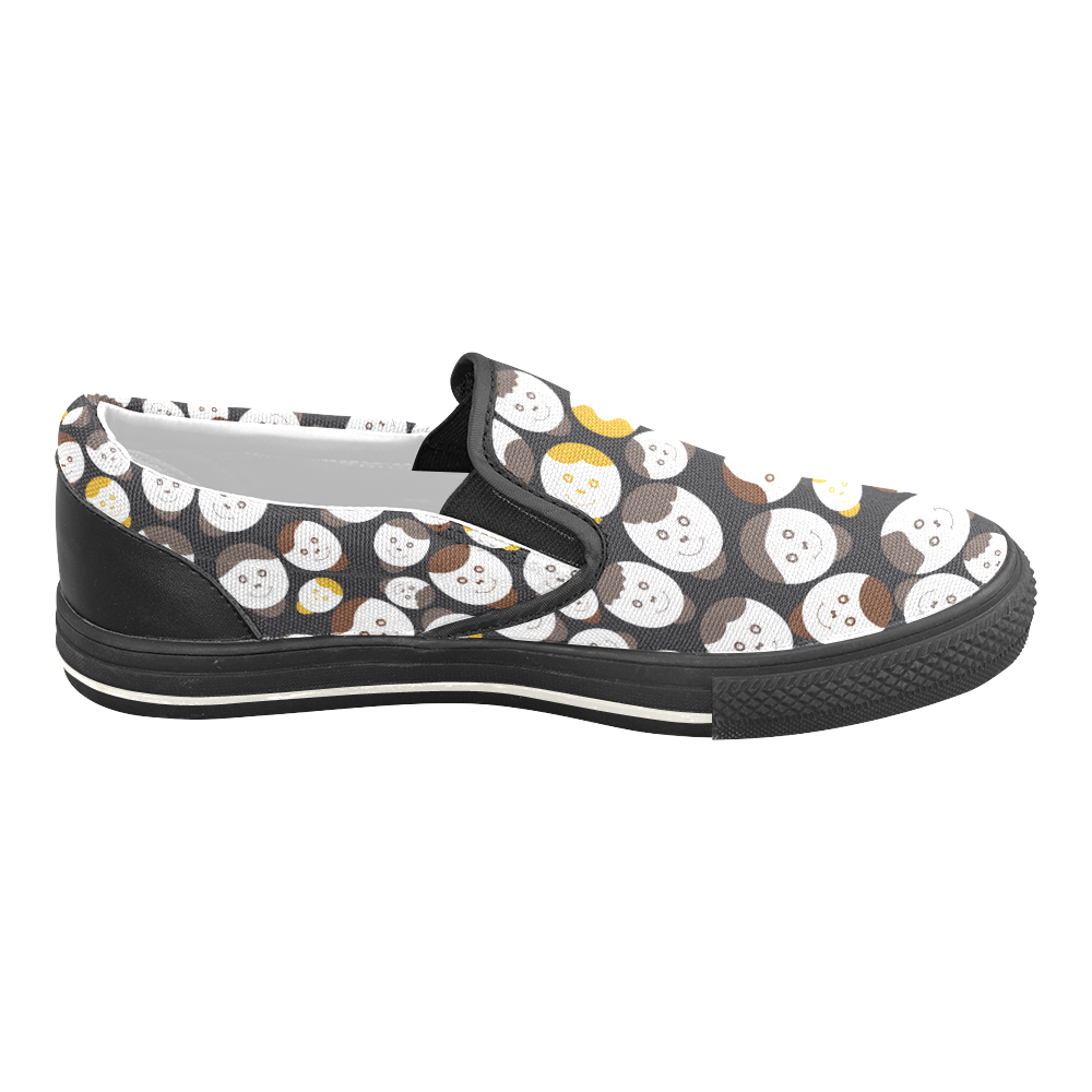 brown smiley faces Slip-on Canvas Shoes for Kid (Model 019)