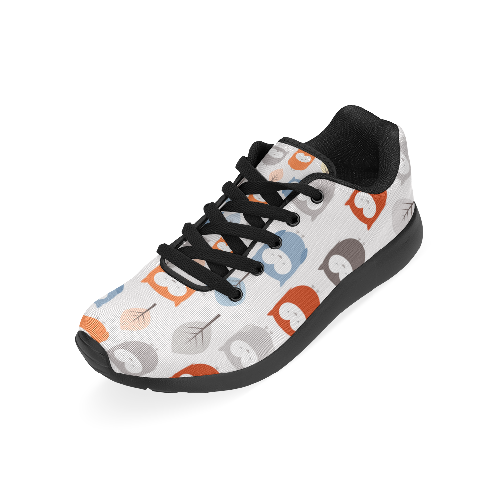 Cute Owls Trees Kid's Running Shoes (Model 020)