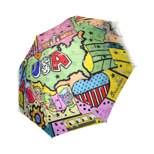 USA Popart 2018 by Nico Bielow Foldable Umbrella (Model U01)