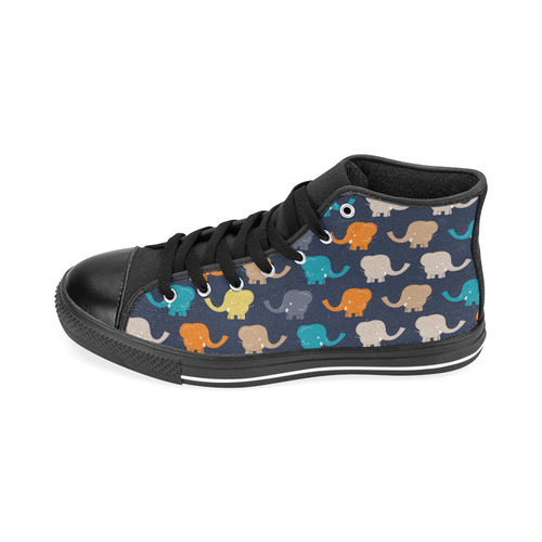 cute elephant High Top Canvas Shoes for Kid (Model 017)
