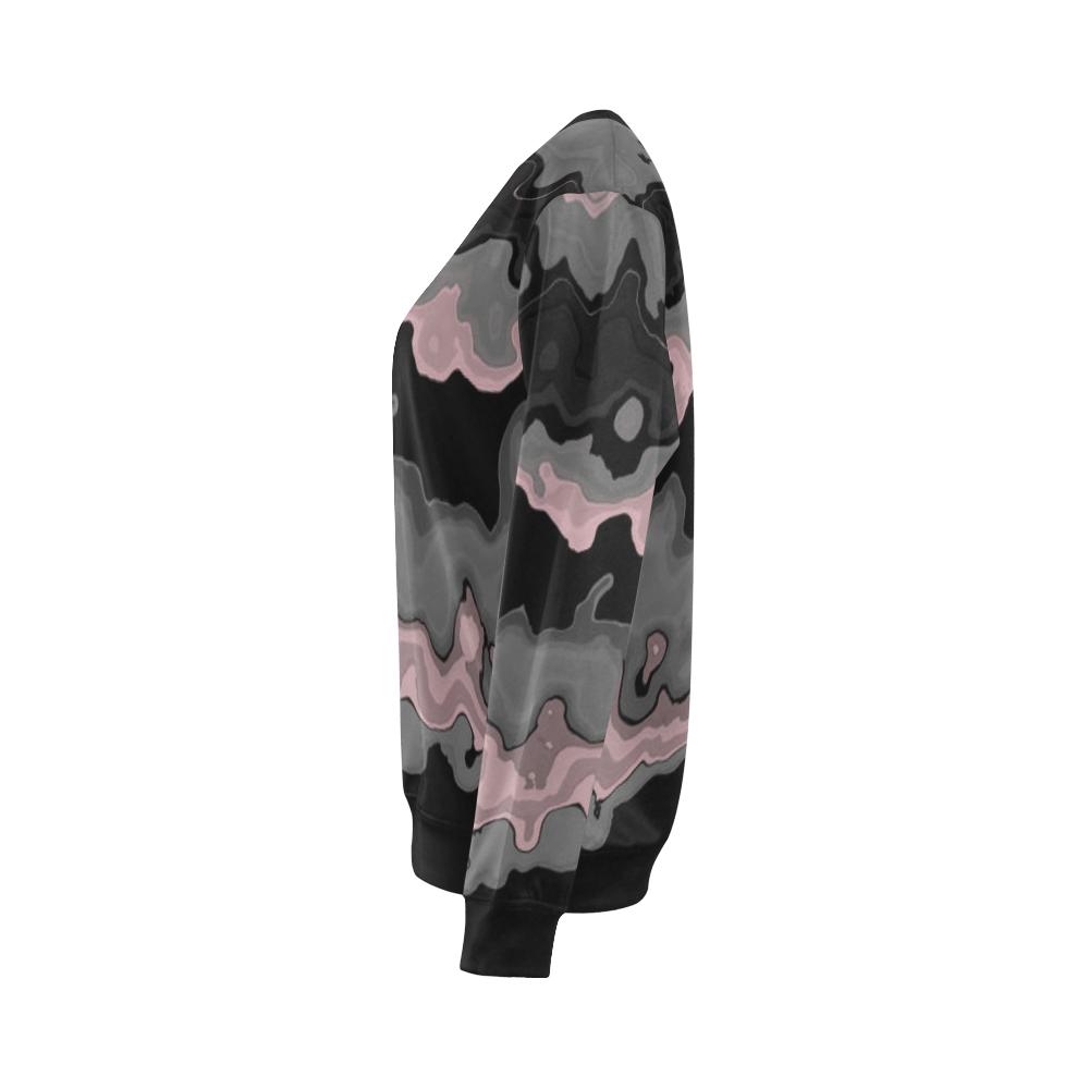 vintage pink black gray 7 All Over Print Crewneck Sweatshirt for Women (Model H18)