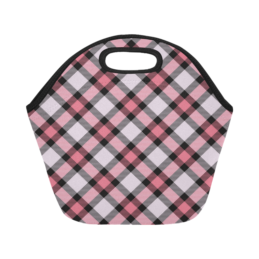 pink plaid Neoprene Lunch Bag/Small (Model 1669)