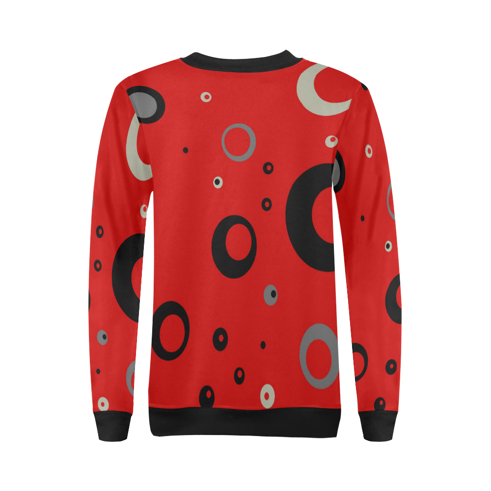 retro circles 5 All Over Print Crewneck Sweatshirt for Women (Model H18)