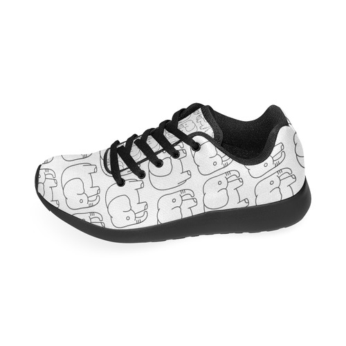 black and white elephant Kid's Running Shoes (Model 020)