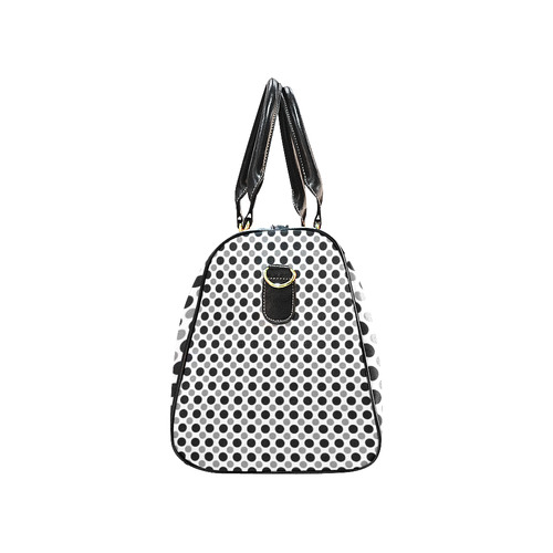 black gray whitepolka dots New Waterproof Travel Bag/Large (Model 1639)
