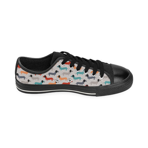 dog pattern Low Top Canvas Shoes for Kid (Model 018)