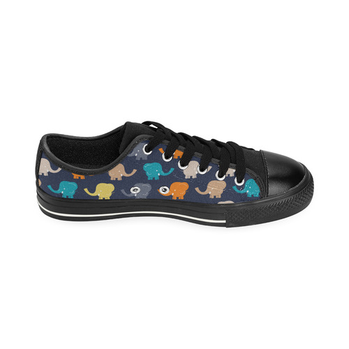 cute elephant Low Top Canvas Shoes for Kid (Model 018)