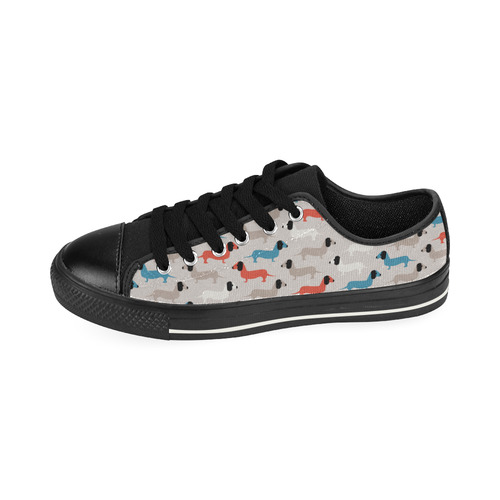 dogs Low Top Canvas Shoes for Kid (Model 018)