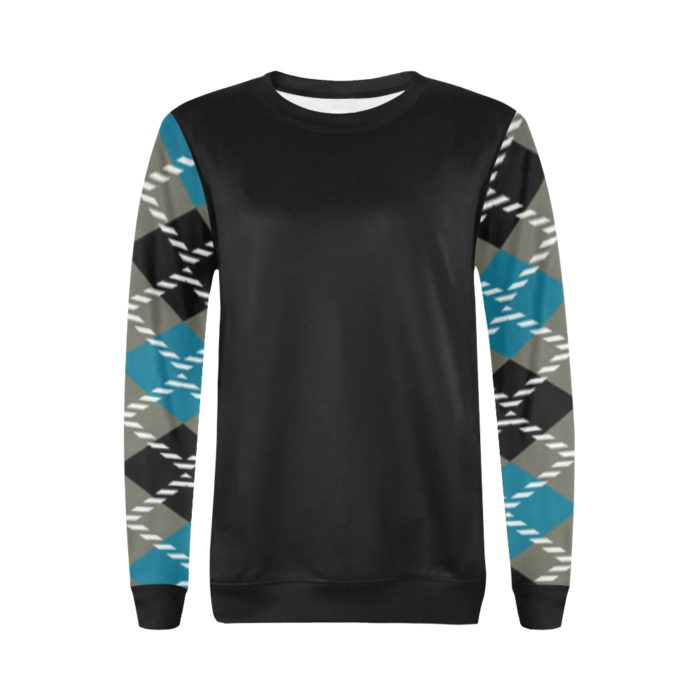 argyle 3 All Over Print Crewneck Sweatshirt for Women (Model H18)