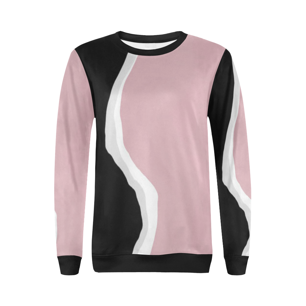 vintage pink black gray All Over Print Crewneck Sweatshirt for Women (Model H18)