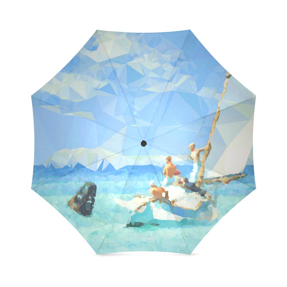 Hopper Ground Swell Low Poly Triangles Foldable Umbrella (Model U01)