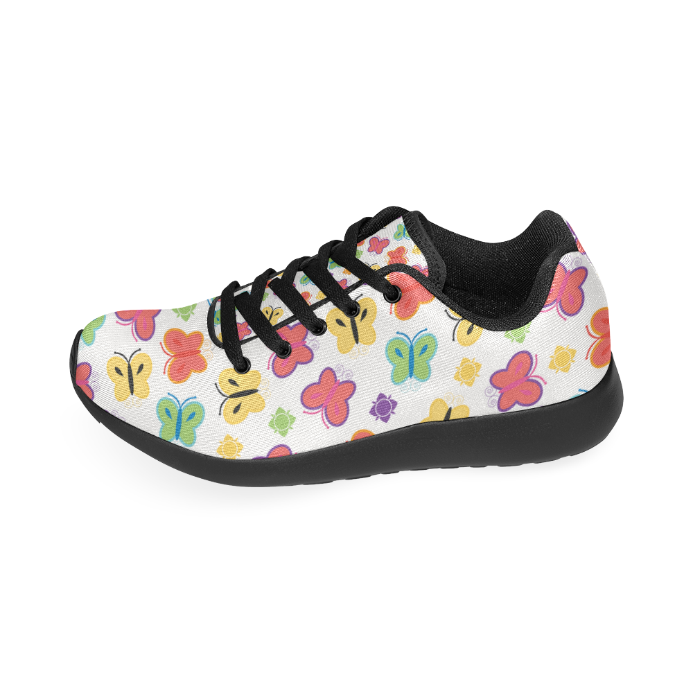 colorful butterfly Kid's Running Shoes (Model 020)