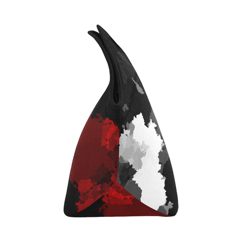 red black white gray Neoprene Lunch Bag/Small (Model 1669)