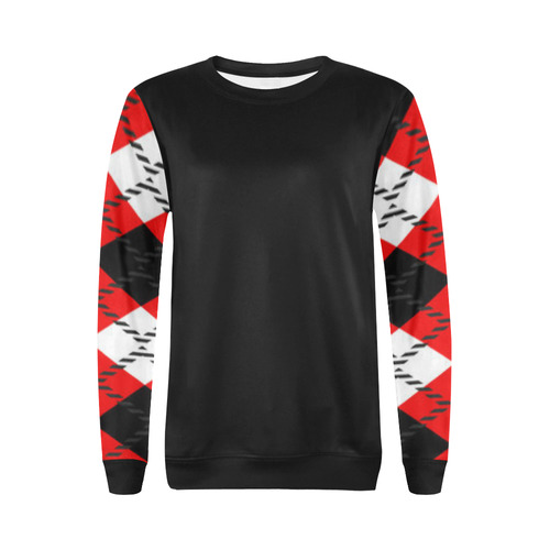 red black white gray 2 All Over Print Crewneck Sweatshirt for Women (Model H18)