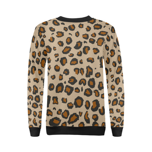 leopard All Over Print Crewneck Sweatshirt for Women (Model H18)