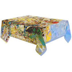Van Gogh Blossoming Orchard Low Poly Floral Cotton Linen Tablecloth 60"x120"
