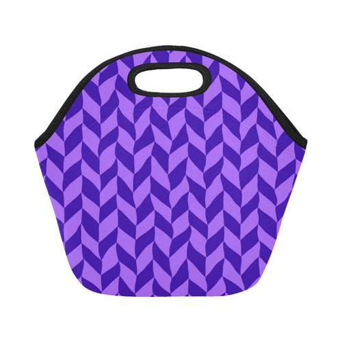 Purple Chevron Neoprene Lunch Bag/Small (Model 1669)