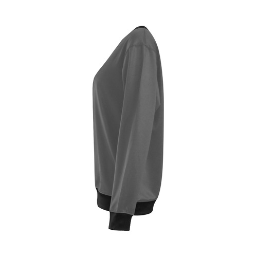 black gray All Over Print Crewneck Sweatshirt for Women (Model H18)