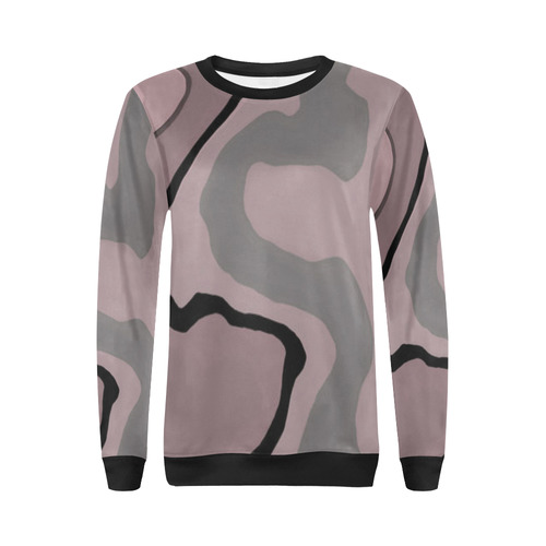 vintage pink black gray 9 All Over Print Crewneck Sweatshirt for Women (Model H18)