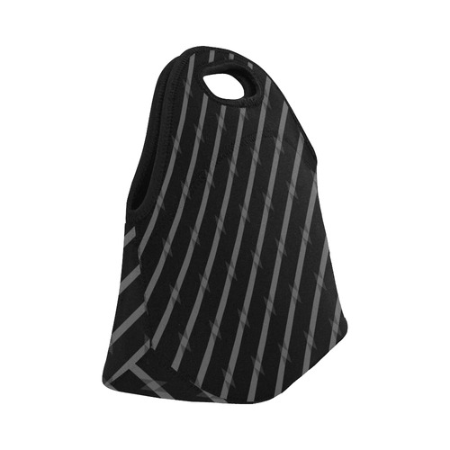 black and gray Neoprene Lunch Bag/Small (Model 1669)