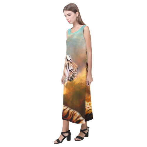 Tiger and Nebula Phaedra Sleeveless Open Fork Long Dress (Model D08)