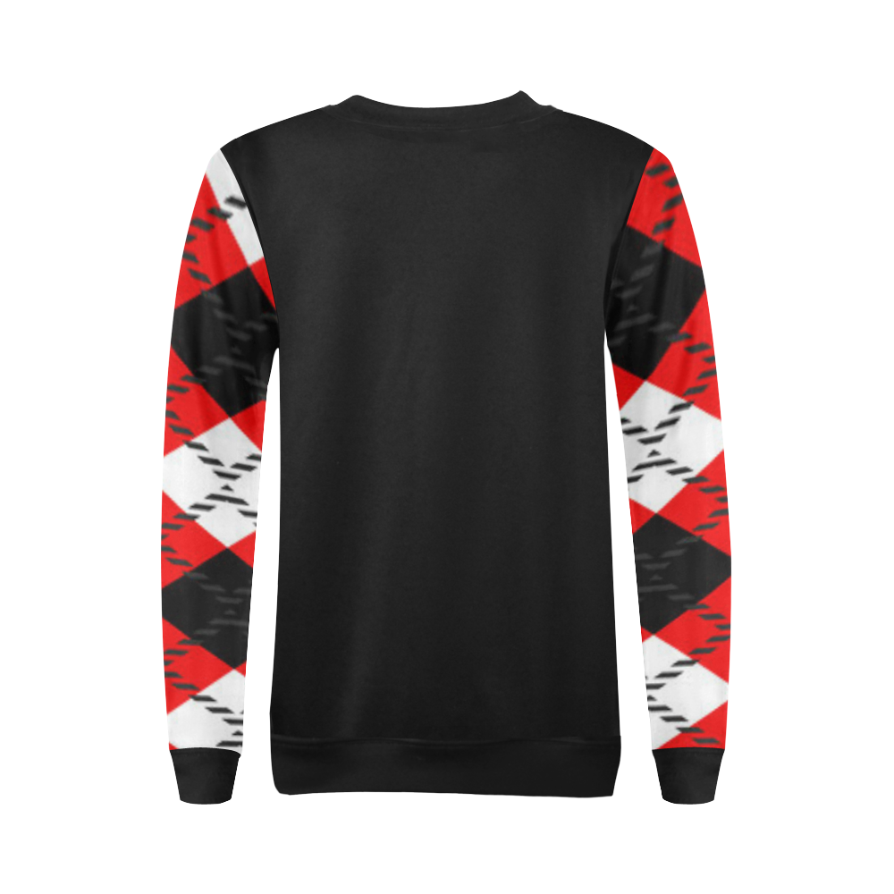 red black white gray 2 All Over Print Crewneck Sweatshirt for Women (Model H18)