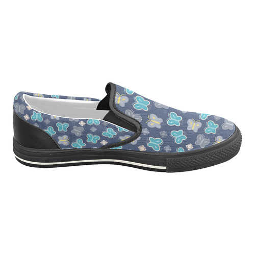 seamless butterfly Slip-on Canvas Shoes for Kid (Model 019)