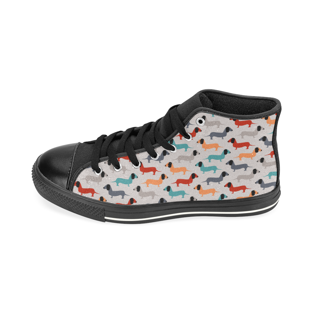 dog pattern High Top Canvas Shoes for Kid (Model 017)