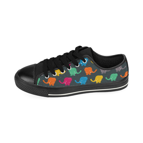 cartoon elephant Low Top Canvas Shoes for Kid (Model 018)
