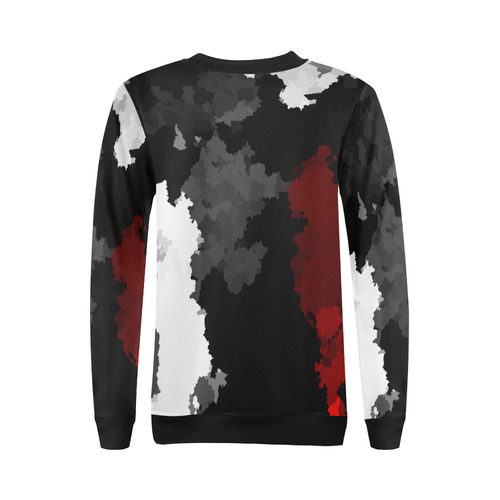 red black white gray All Over Print Crewneck Sweatshirt for Women (Model H18)