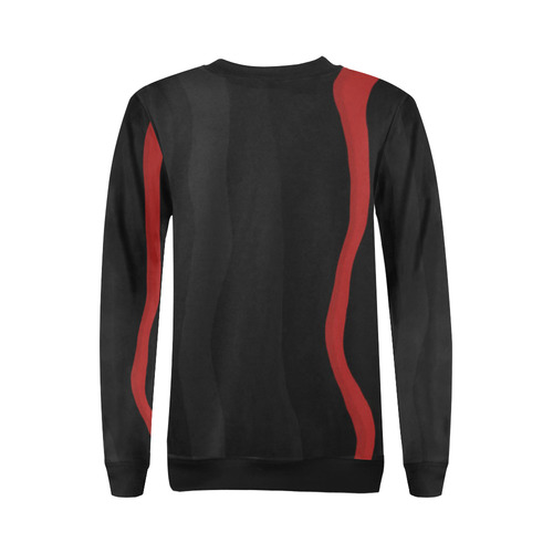 red and black 2 All Over Print Crewneck Sweatshirt for Women (Model H18)