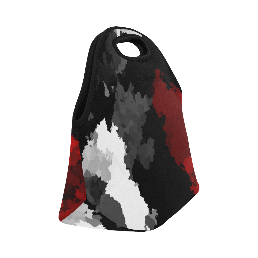 red black white gray Neoprene Lunch Bag/Small (Model 1669)
