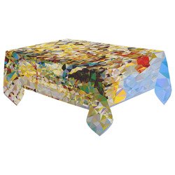 Van Gogh Blossoming Orchard Low Poly Floral Cotton Linen Tablecloth 60"x 104"