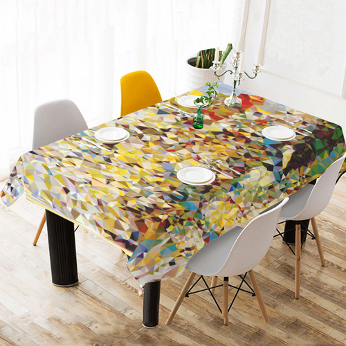 Van Gogh Blossoming Orchard Low Poly Floral Cotton Linen Tablecloth 60"x120"