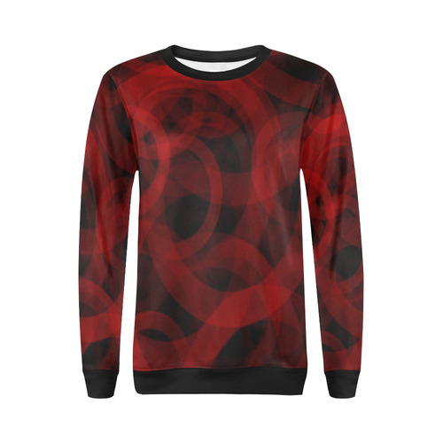 red rings All Over Print Crewneck Sweatshirt for Women (Model H18)