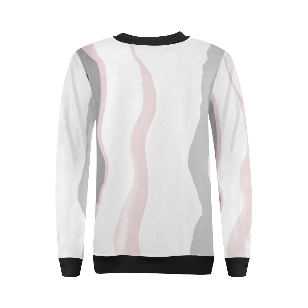 vintage pink black gray 3 All Over Print Crewneck Sweatshirt for Women (Model H18)