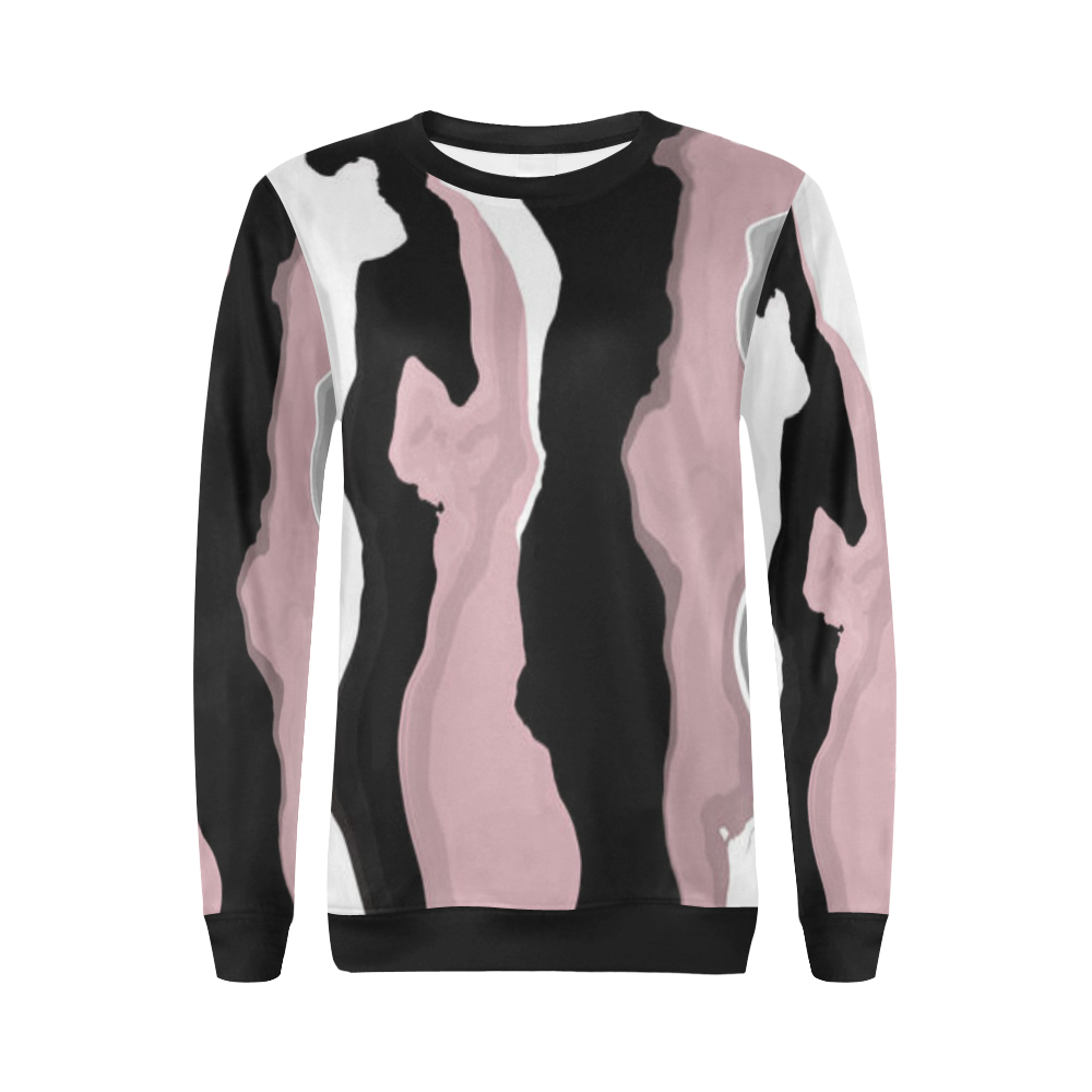 vintage pink black gray3iko0g0 All Over Print Crewneck Sweatshirt for Women (Model H18)