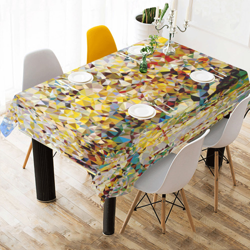 Van Gogh Blossoming Orchard Low Poly Floral Cotton Linen Tablecloth 60"x 84"