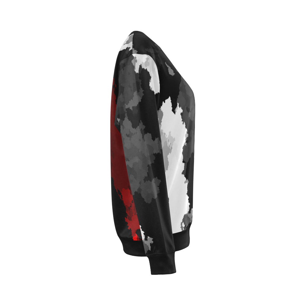 red black white gray All Over Print Crewneck Sweatshirt for Women (Model H18)