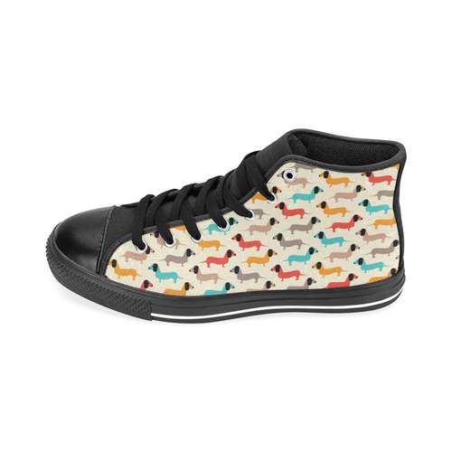 dog fabric High Top Canvas Shoes for Kid (Model 017)