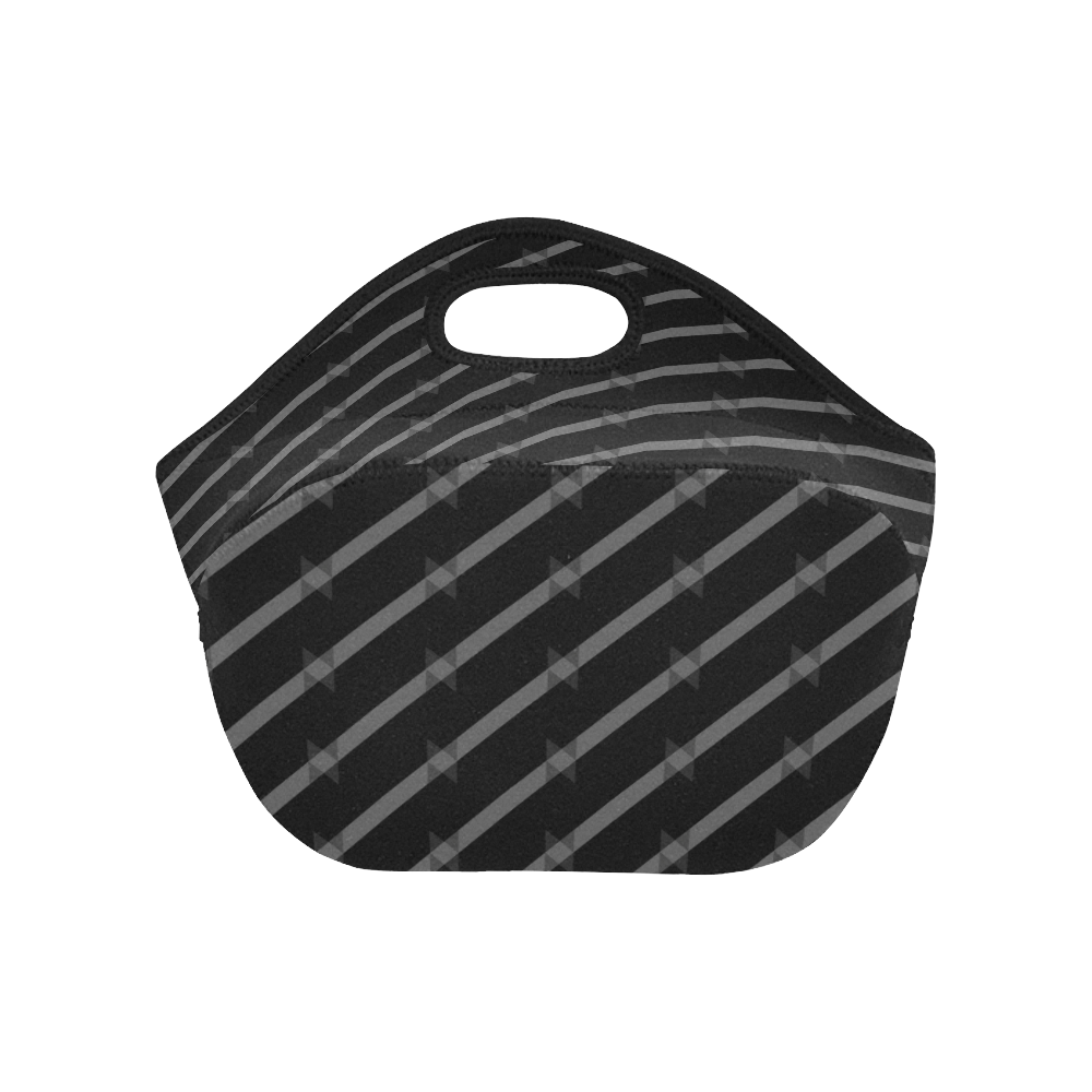 black and gray Neoprene Lunch Bag/Small (Model 1669)